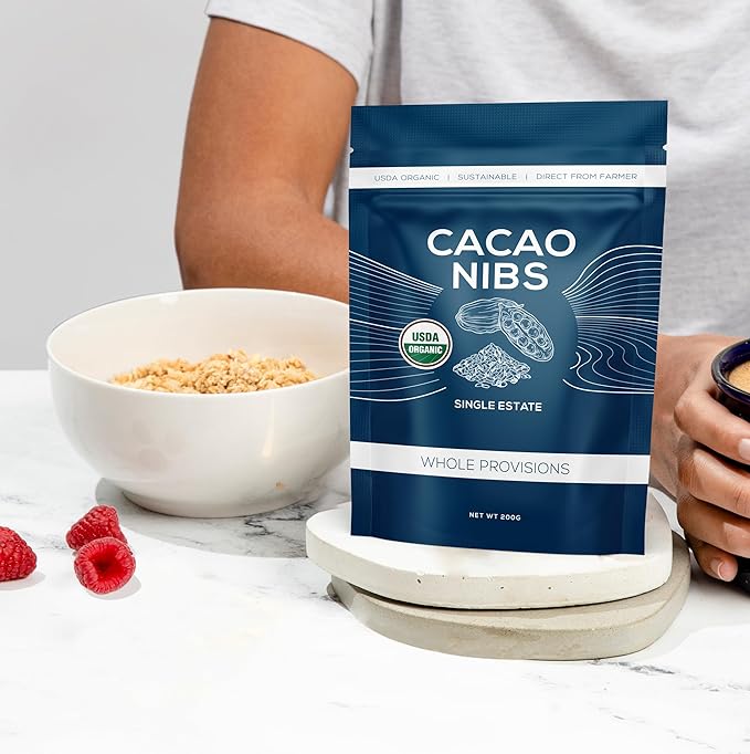 One Farm by WAAYB Organic Cacao Nibs, Single Estate, Non-GMO, Fair-Trade, Vegan, Gluten Free, 100%