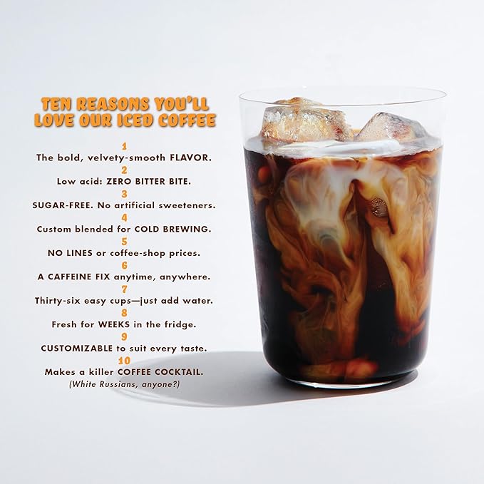 GRADY’S COLD BREW, New Orleans Style, 100% Arabica Ground Coffee & Chicory Pouches, One Box of Four