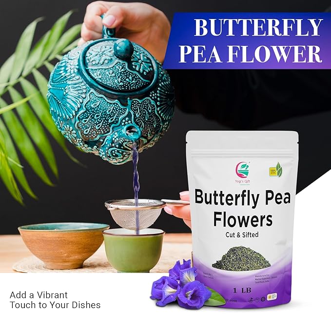 Butterfly Pea Flower Tea 1 LB (1000+ Cups) | Cut and Sifted | Makes Beautiful Blue Or Purple Food