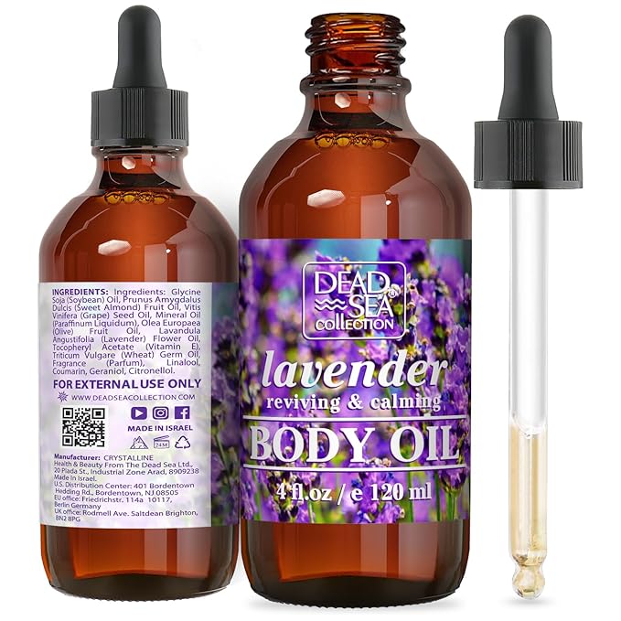 Dead Sea Collection Body Oil with Lavender-Dry Skin Moisturizer and Hydrating Massage