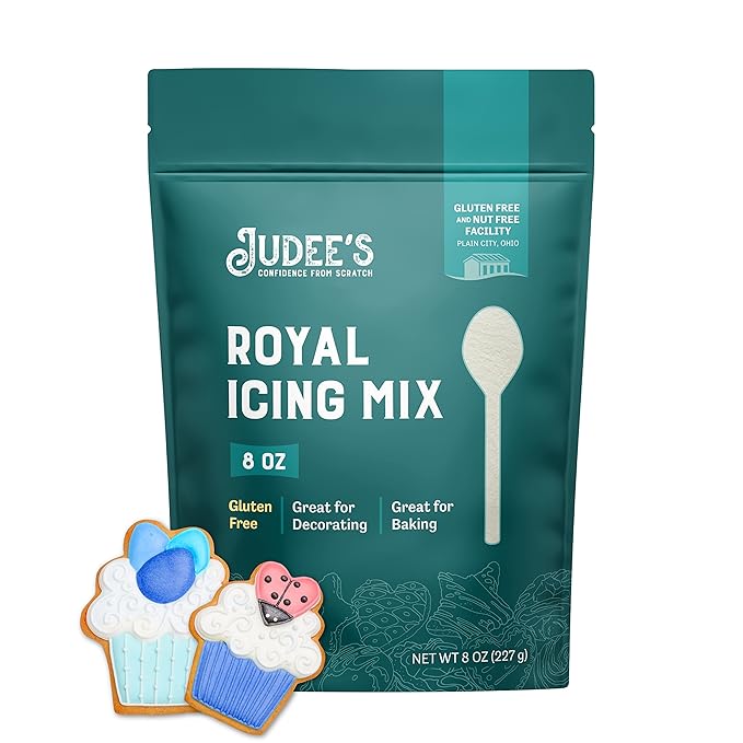 Judee's Royal Icing Mix 8 oz - Frost Cookies Like a Professional - Great for Decorating and Baking