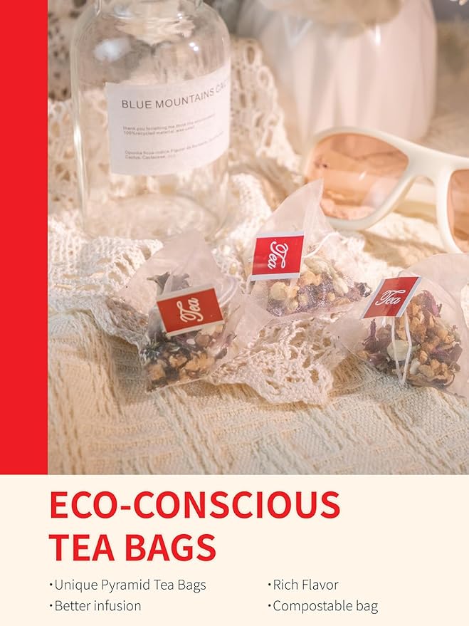 Teelux Dandelion Leaf & Root Tea with Orange Peel, Rose, Jasmine, Red Date, Caffeine Free, Mellow &
