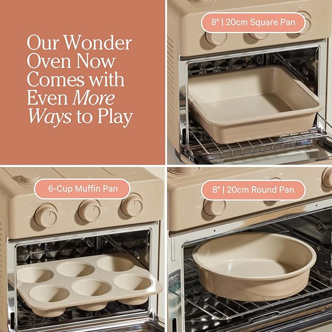Our Place Wonder Oven Baker’s Kit – 3-Piece Toxin-Free Ceramic Nonstick Bakeware Set (8” Round, 8”