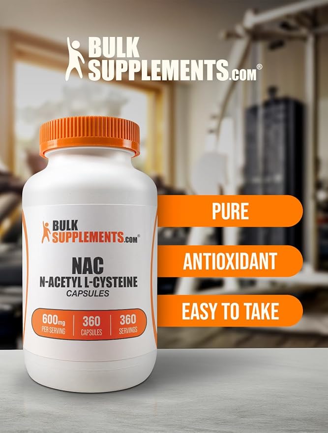BulkSupplements.com N-Acetyl L-Cysteine Capsules - N-Acetyl Cysteine 600mg, NAC Supplement - 600mg