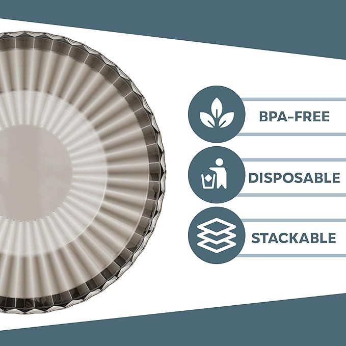 Exquisite Brown Plastic Bowls Disposable - 16 Oz - 20 Count - Disposable Soup Bowls - Great for