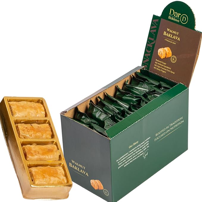 Snacklava Walnut Baklava Bites - 20 Pack (4 Pieces per Pack) - No Artificial Ingredients, Colors or
