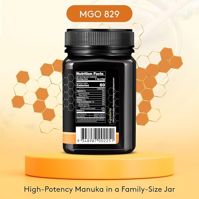 Nature’s Gold Raw Manuka Honey, MGO 829+ | Authentic MGO, Australian Honey, Non-GMO, 100% Pure