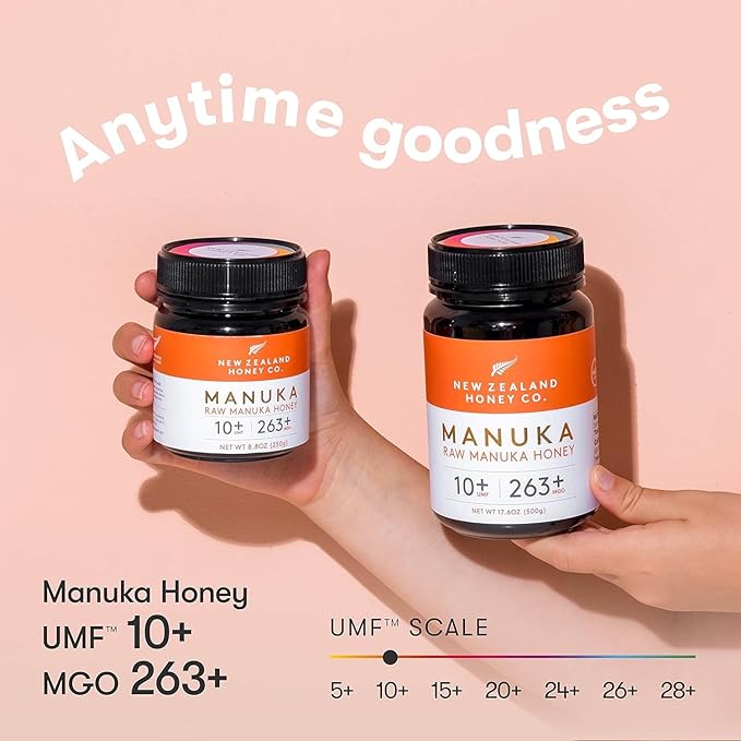 New Zealand Honey Co. Raw Manuka Honey UMF 10+ | MGO 263+, 8.8oz / 250g | Organic Medical Grade
