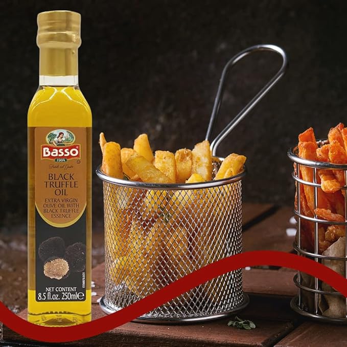 BASSO 1904 - Black Truffle Oil, Large Bottle 8.5oz (250 ml), High Concentrate, Great for Cooking