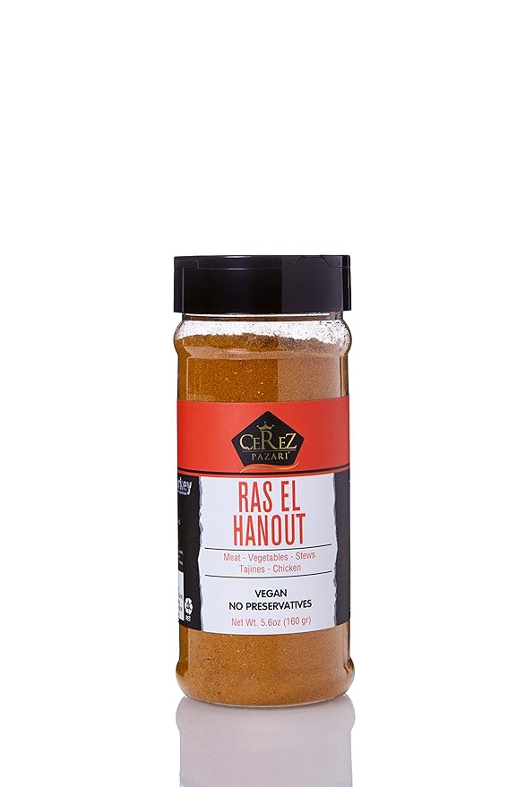 Cerez Pazari Ras El Hanout Meat Seasoning, Premium Grade Moroccan Meat Spice Blend, Natural &