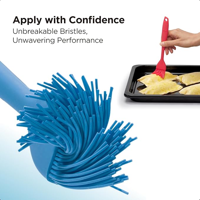 Kitchen Mama WaltzGrip Platinum Silicone Basting Pastry Brush: Set of 2 Heat-Resistant Brushes