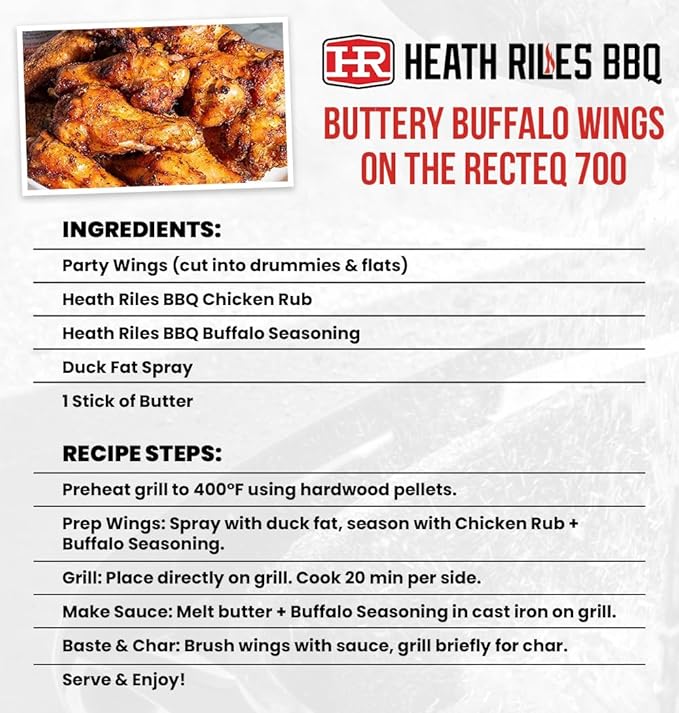 Heath Riles BBQ Rub - Buffalo Seasoning, Champion Pitmaster Recipe, Legendary Rubs For Smoking &