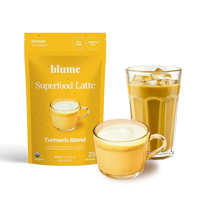 Blume Superfoods Latte - Turmeric Powder and Ginger Powder - Golden Milk, Cardamom, Ginger Root