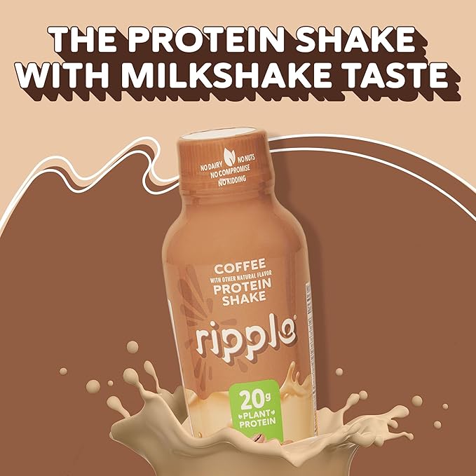Ripple Coffee Plant Based Protein Shake | 20g of Quality Sourced Pea Protein, 100mg Caffeine
