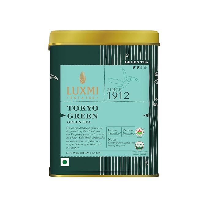 Luxmi Estates - Tokyo Green - Organic Makaibari Darjeeling Green Tea - Loose Leaf - 100g (50 Cups)