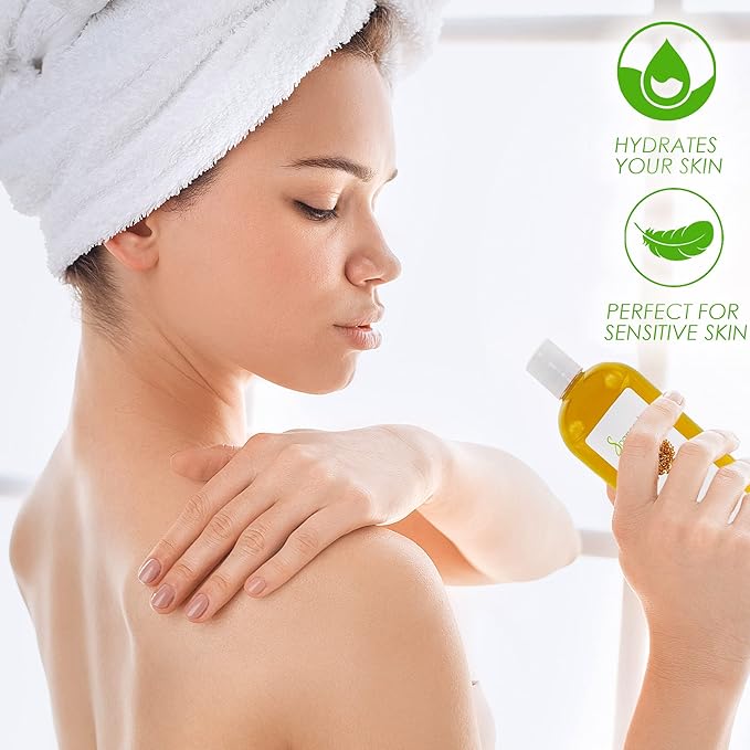 Soapeauty Flax Seed Oil Unrefined Cold Pressed 100% Pure and Natural | for Skin, Hair and DIY