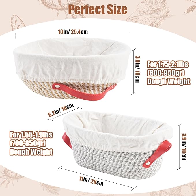 Sourdough Starter Kit, Sourdough Bread Baking Supplies with with 40oz Jar, 10" & 11" Cotton