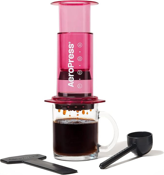 AeroPress Clear Pink Coffee Press – 3 In 1 Brew Method Combines French Press, Espresso, Full Bodied