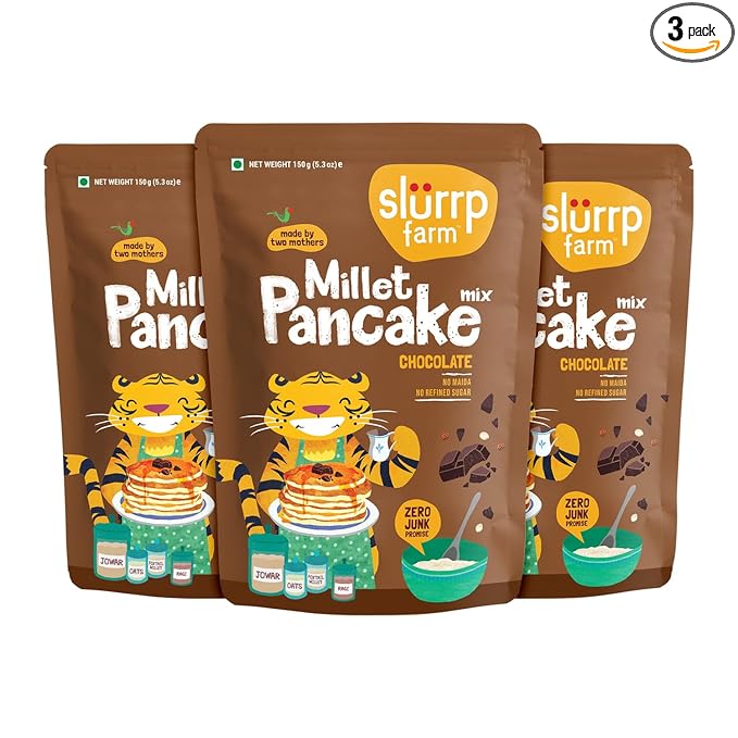 Slurrp Farm Instant Breakfast Millet Pancake Mix, Chocolate And Supergrains, Natural And Healthy