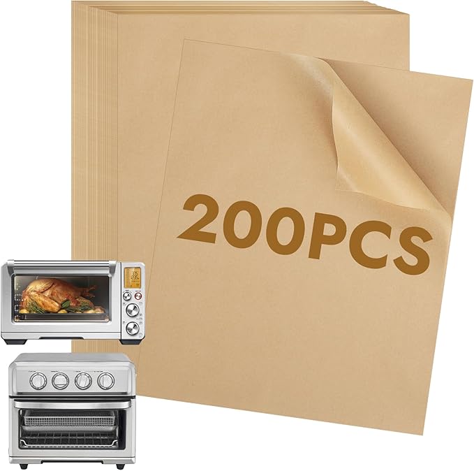 BYKITCHEN 200PCS 11 x 9in Air Fryer Parchment Paper Sheet Liners Compatible with Breville Smart
