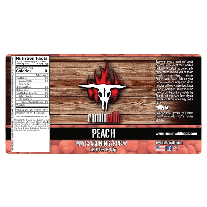 Gourmet BBQ Peach Rub Seasoning – Bursting with Sweet, Smoky & Bold Peach Flavor | Runnin' Wild