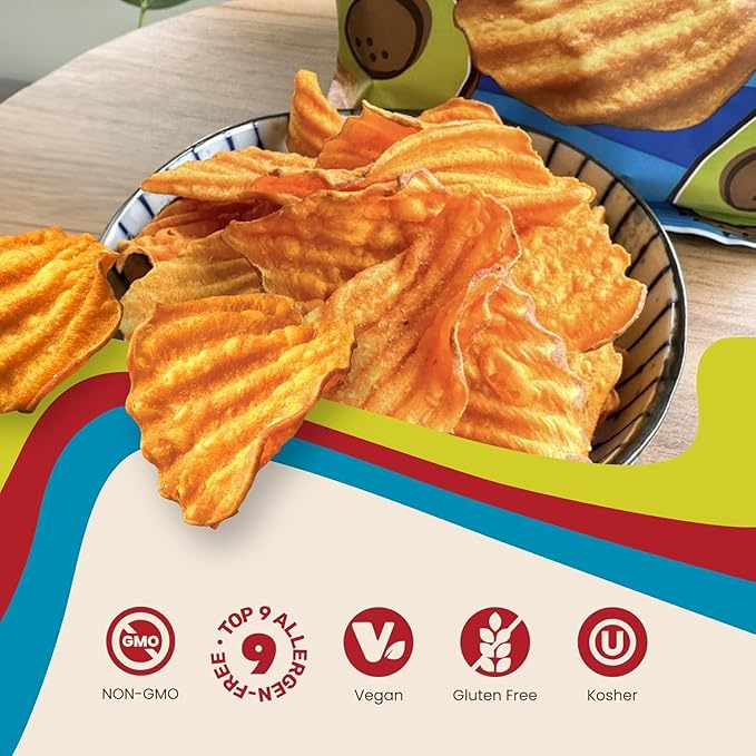 Jackson???Wavy Sweet Potato Kettle Chips - with Sea Salt made with Premium Avocado Oil (7oz, Pack