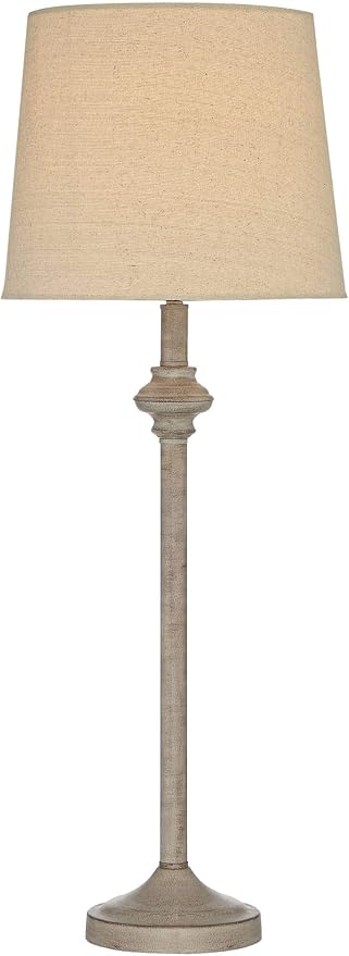 360 Lighting Carter Traditional 3 Piece Table Floor Lamp Set Beige Metal Cream Fabric Tapered Drum
