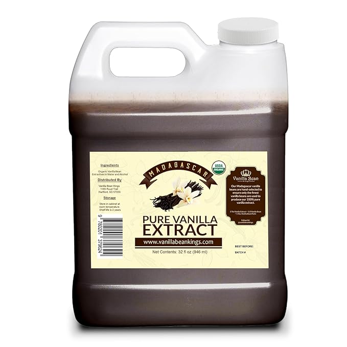 Organic Vanilla Extract - Made with Madagascar Vanilla Beans - 32 oz ??For Baking, Desserts, Home