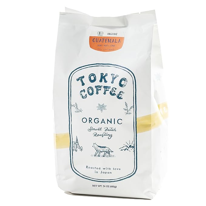 TOKYO COFFEE Organic Guatemala Whole Coffee Beans, 24oz Bag, Medium-Dark Roast, Single Origin