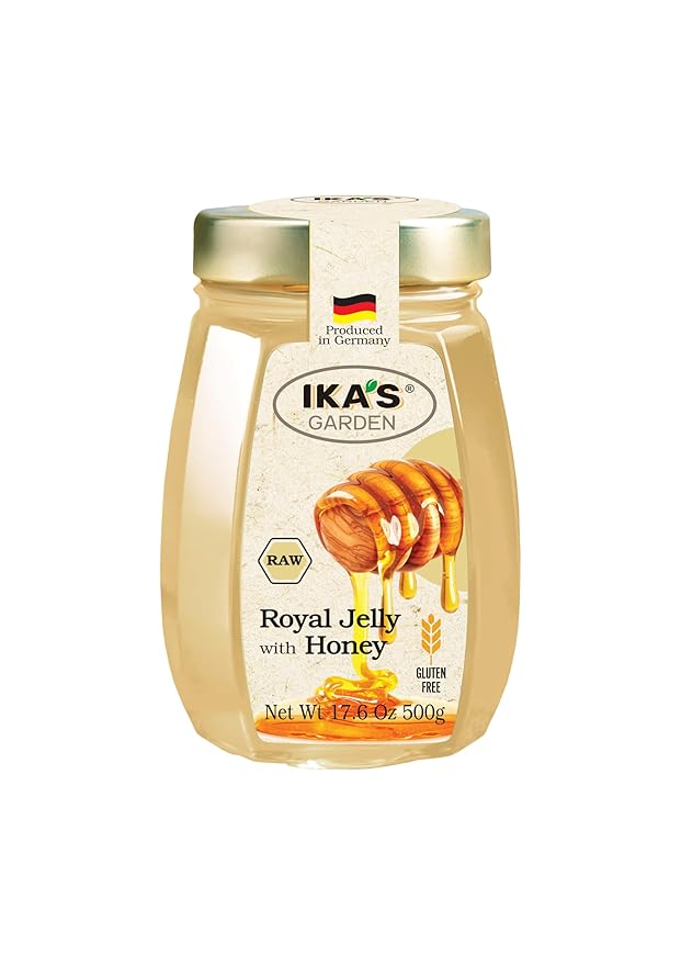 Ika's Garden Raw Royal Jelly with Honey - 100% Pure, Unfiltered, Gluten-Free – Product of Germany