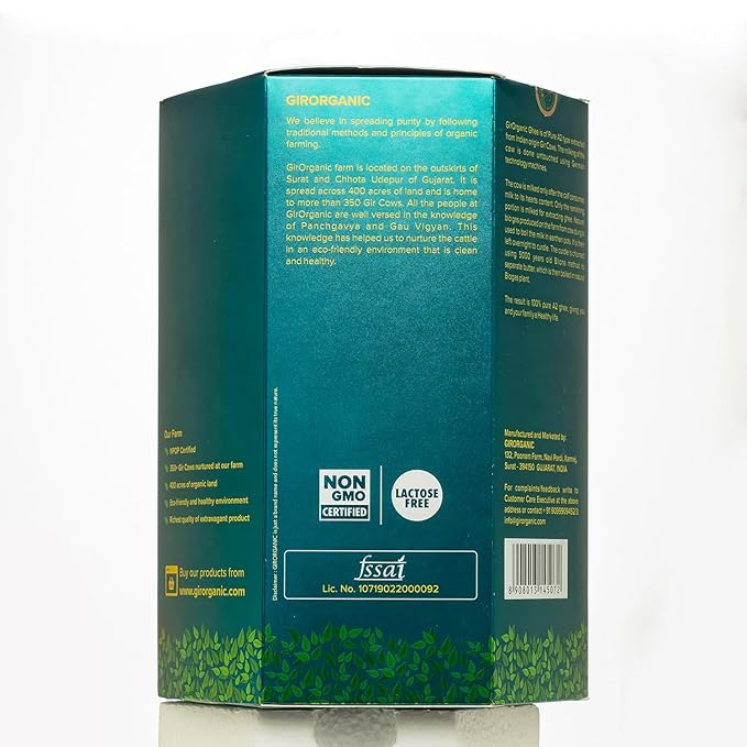 GirOrganic Grass Fed A2 Ghee| Clarified Butter (32 Oz) - Unsalted Gir Cow Ghee Butter - Organic