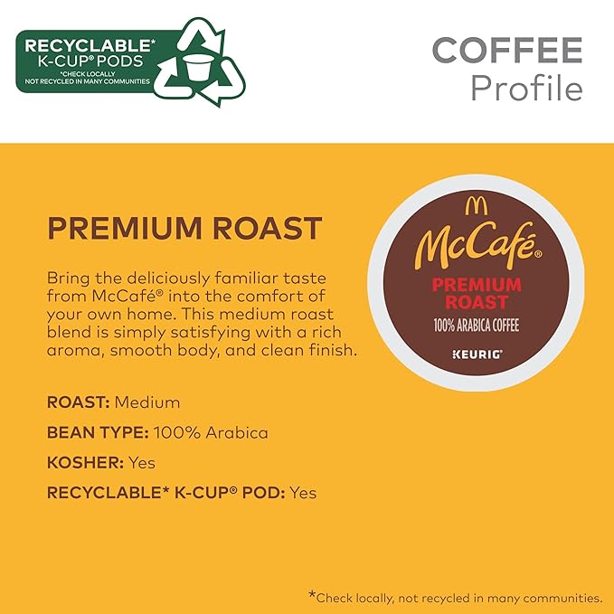 McCafé Premium Roast, Keurig Single Serve K-Cup Pods, Medium Roast Coffee Pods, 48 Count