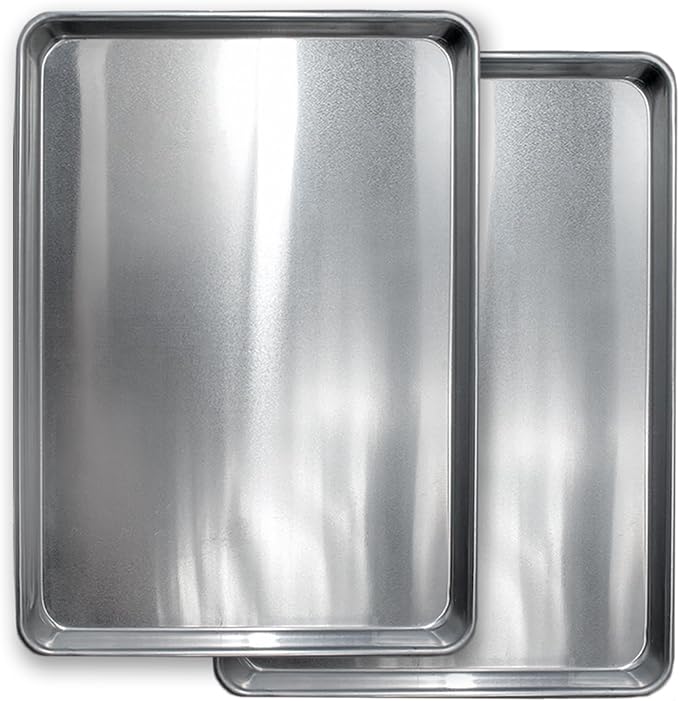 Commercial Quality Cookie Sheet Pan - 2 Pack Aluminum Half Sheet Baking Pan by Saffron & Sage Home