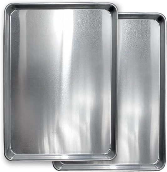 Commercial Quality Cookie Sheet Pan - 2 Pack Aluminum Half Sheet Baking Pan by Saffron & Sage Home