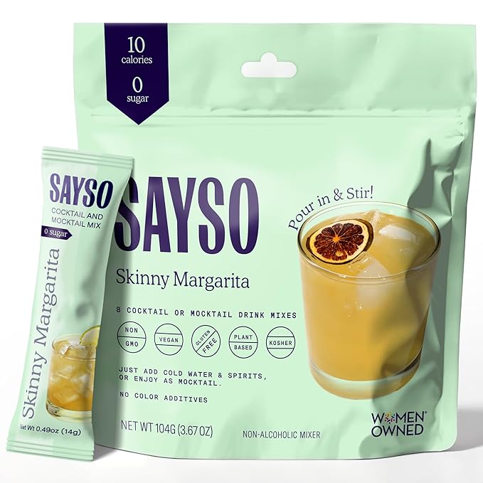 SAYSO Skinny Margarita Cocktail Sticks | Craft Cocktail or Mocktail in 1 Min, Just Add Water +