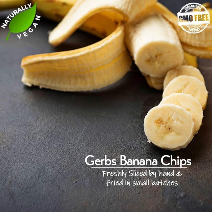 Gerbs Unsweetened Banana Chips 2 lbs. | Unsulfured, No Additives, Resealable Bag | Naturally Crisp