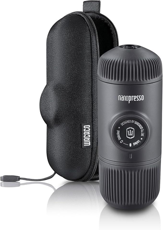 WACACO Nanopresso Portable Espresso Maker Bundled with Protective Case, Mini Travel Coffee Machine