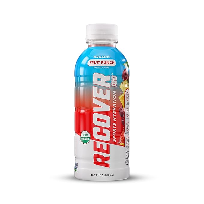RECOVER 180 Organic Sports Hydration Drink, No Sugar Added, 20 Calorie Sports Beverage, Organic