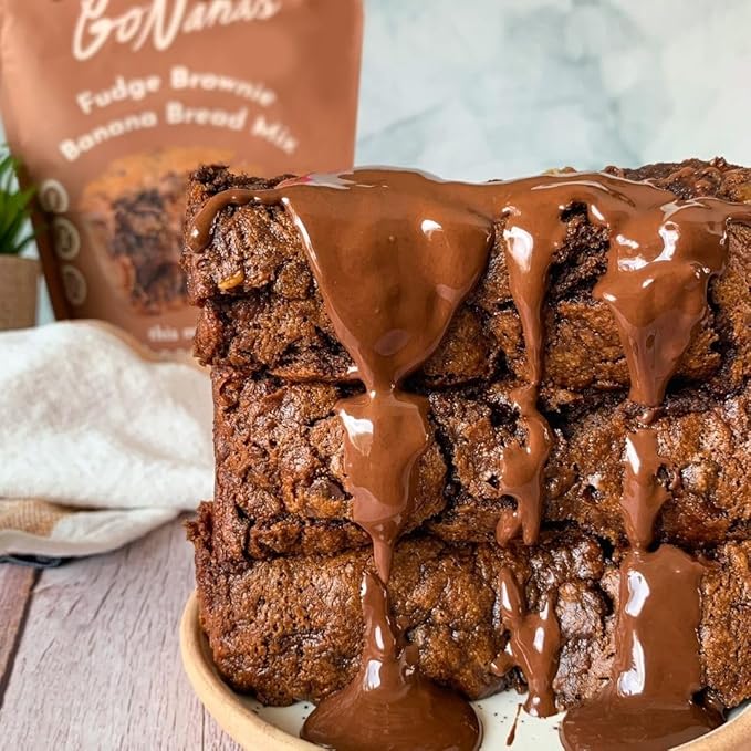 GoNanas Fudge Brownie Oat Flour Banana Bread Mix, Suitable for Plant Based Vegan Diets, Gluten Free