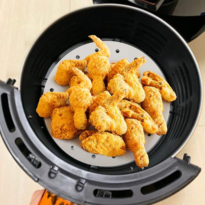Beasea Air Fryer Parchment Paper 11 Inch, 200pcs Disposable White Perforated Parchment Paper for