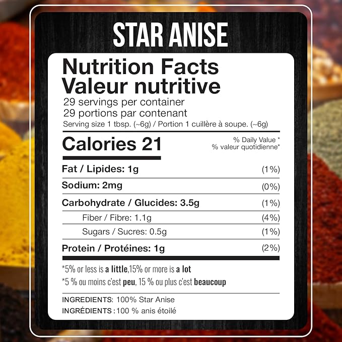 Fresh Finest Whole Star Anise 5.29oz - Premium Quality Star Anise Whole - All-Natural, Non-GMO