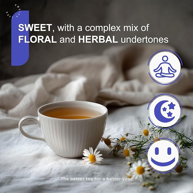 WT WEETEE Chamomile & Passionflower Nighty Herbal Tea Bags 50 Counts, Includes Spearmint, Valerian