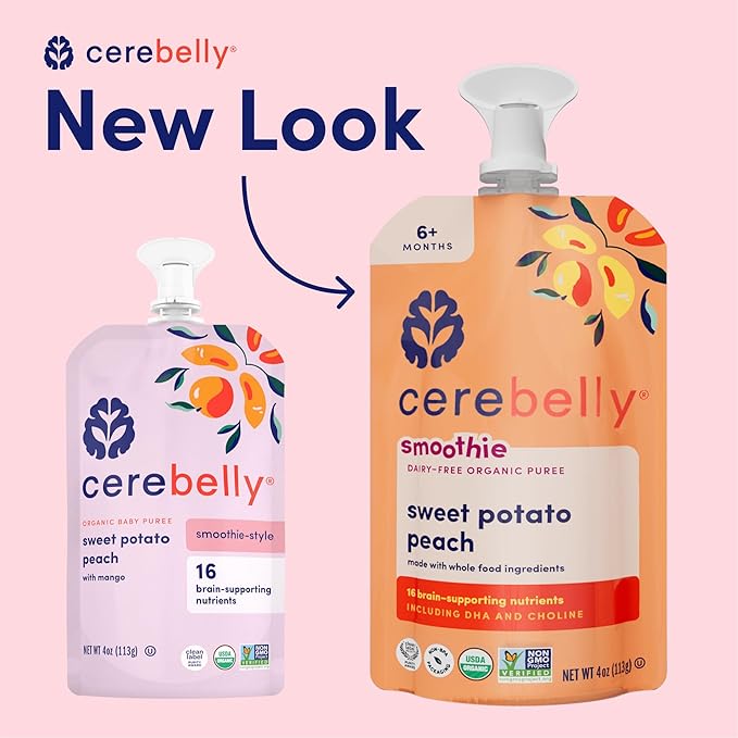 Cerebelly Organic Baby Food Pouches ??Dairy Free Smoothies for Toddlers | No Added Sugar, Fiber