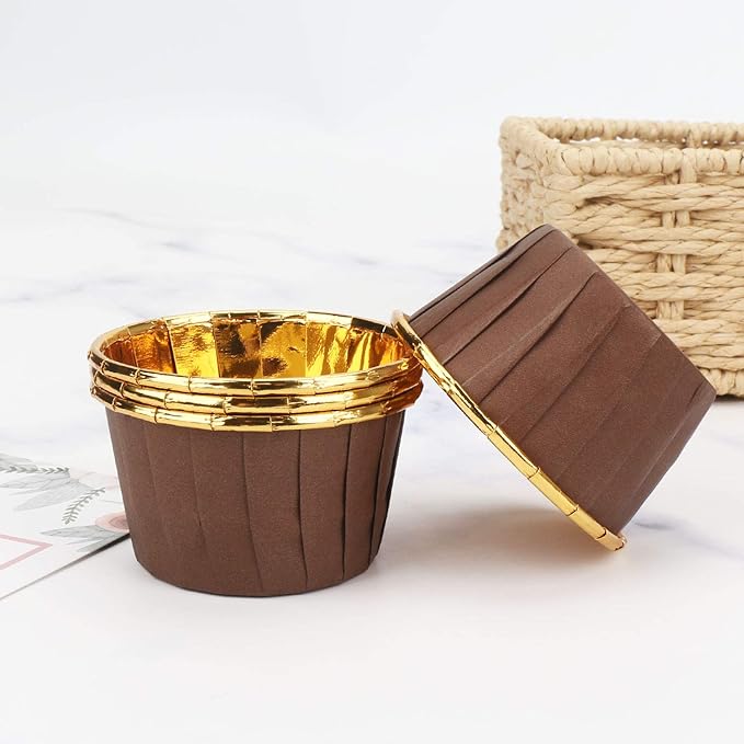 EUSOAR Cupcake Ramekins, 100pcs 3.5 oz Aluminum Foil Muffin Liners, Cupcake Liners, Aluminum Foil