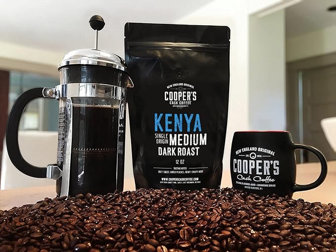 Kenya AA Medium Dark Roast Coffee Beans, Single Origin Whole Bean Coffee, Full Bodied Gourmet