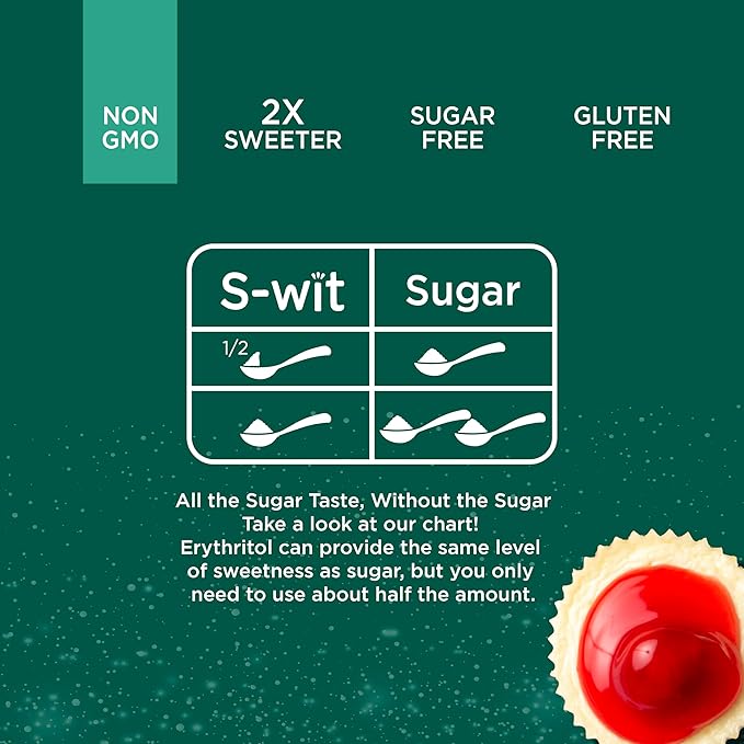 S-wit - Erythritol, Monk Fruit & Stevia Blend, 2X Sugar Replacement, Natural Sweetener