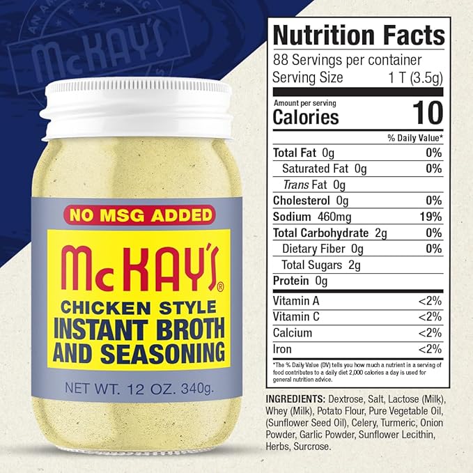 McKay's Chicken and Beef Flavored Soup Seasoning, Gluten Free, Vegetarian Instant Broth, Bullion