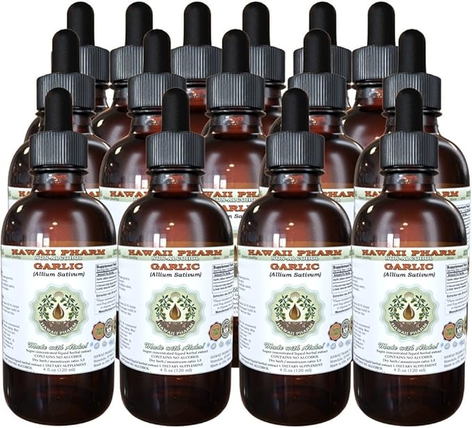 Garlic Alcohol-Free Liquid Extract, Organic Garlic (Allium sativum) Dried Powder Glycerite Hawaii
