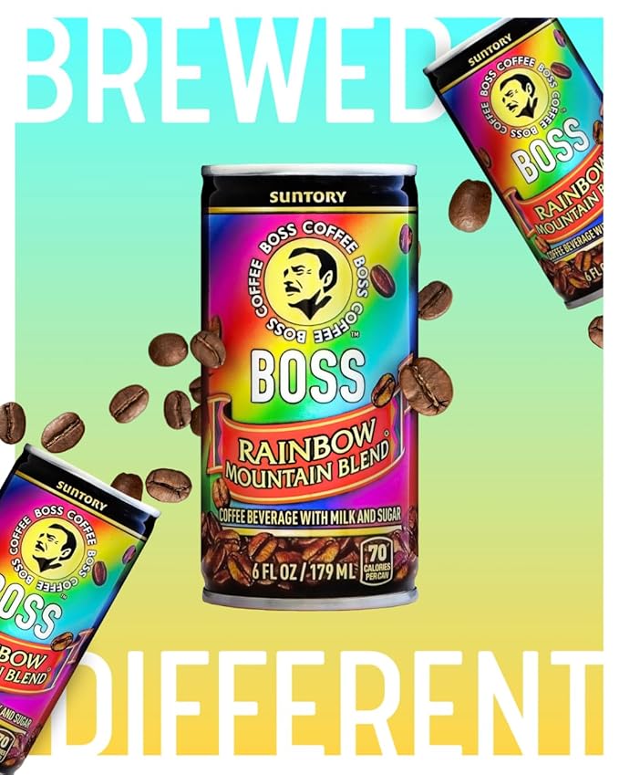 BOSS Coffee by Suntory ??Rainbow Mountain Blend Japanese Flash Brew Coffee, 6oz 12 Pack, Imported