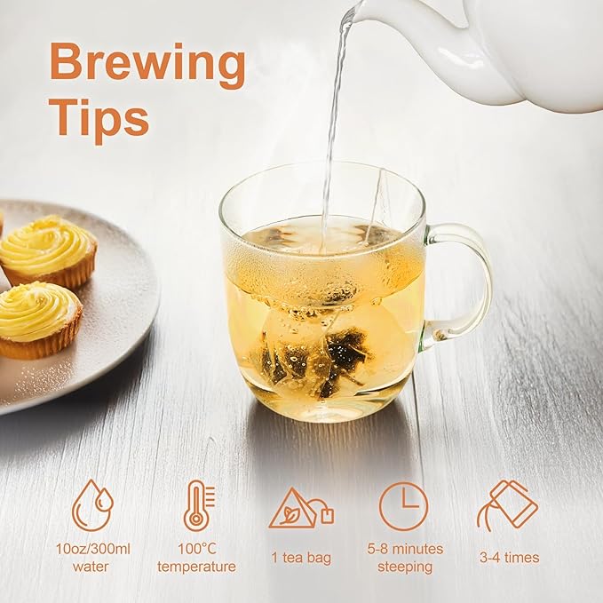 Jemutecha Decaffeinated Oolong 15 Tea Bags, 100% Pure Organic Award-Winning Tea, Refreshing &